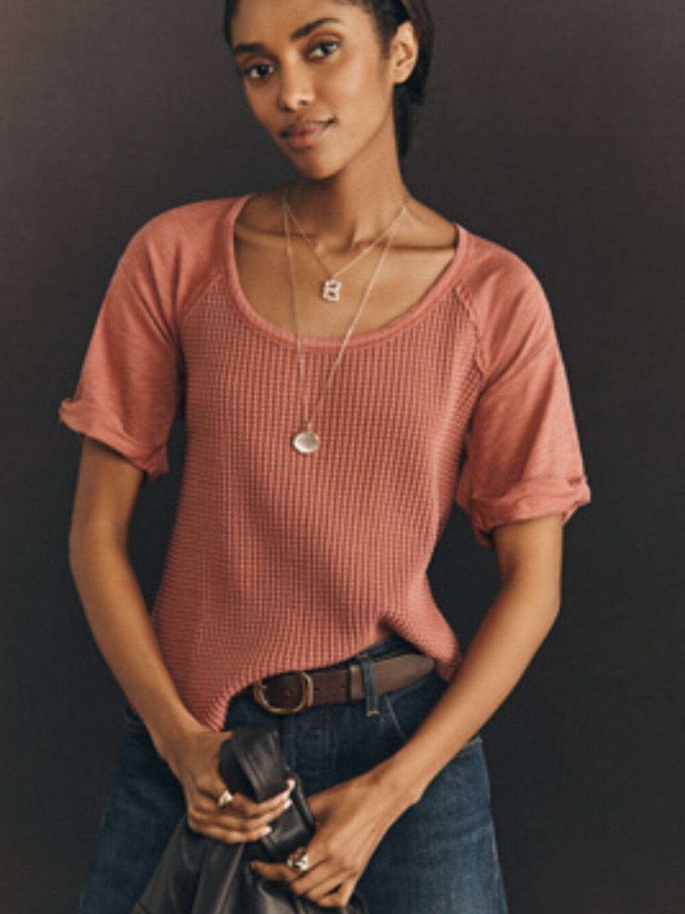 Anthropologie Pilcro Waffle Raglan Tee M